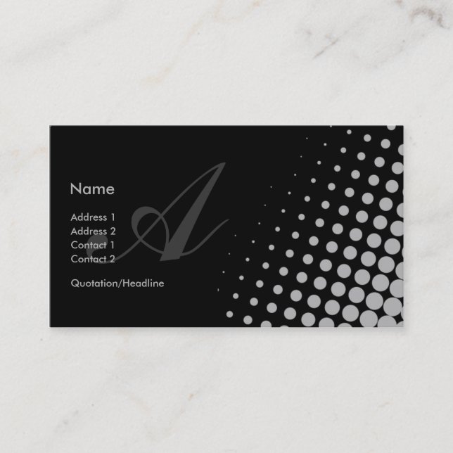 Monogrammed Elegance {TBA Winner} Business Card (Front)