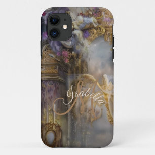 Monogrammed Elegant Heavenly Gold Gate, Gold Text Case-Mate iPhone Case