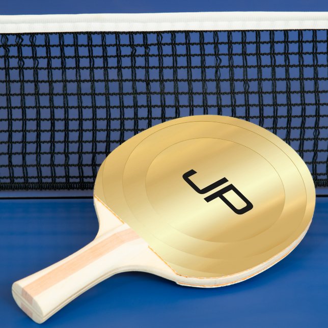 Monogrammed Elegant Template Glamourous Gold Ping Pong Paddle (Insitu)