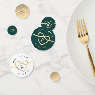 Monogrammed Emerald Green Wedding Confetti