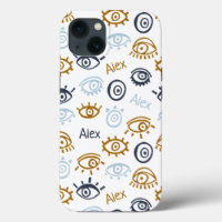 Monogrammed Evil Eye Pattern | Add Name
