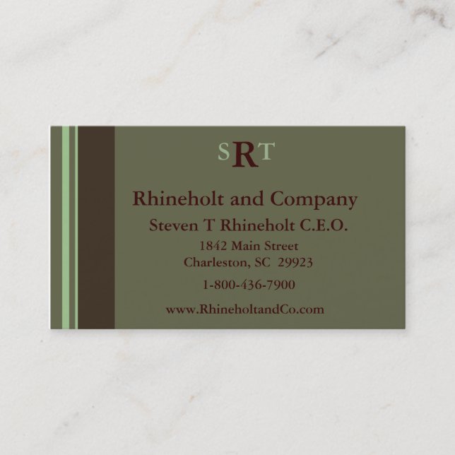 Monogrammed Executive Business Card (Front)