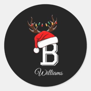 Monogrammed Family Christmas Matching Outfits _3  Classic Round Sticker