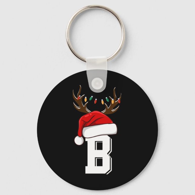 Monogrammed Family Christmas Matching Outfits T Sh Key Ring (Front)