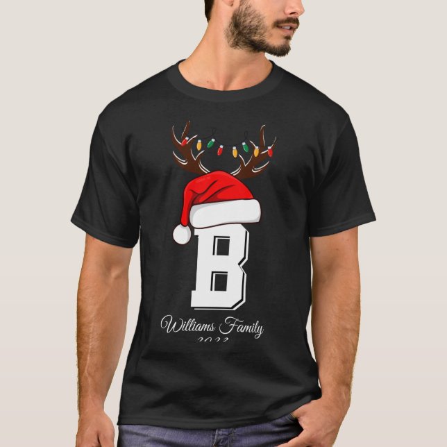 Monogrammed Family Christmas Matching Outfits  T-Shirt (Front)
