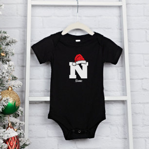 Monogrammed Family Christmas Personalise With Name Baby Bodysuit