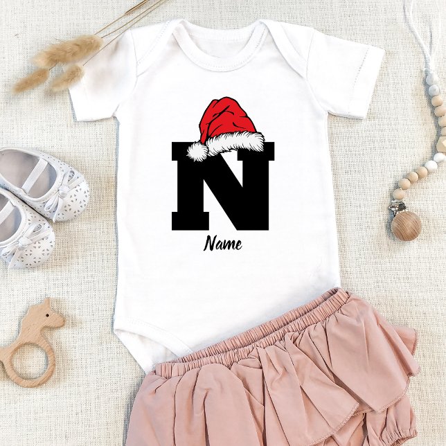 Monogrammed Family Christmas Personalise With Name Baby Bodysuit (Creator Uploaded)