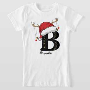 Monogrammed Family Christmas Personalise With Name T-Shirt