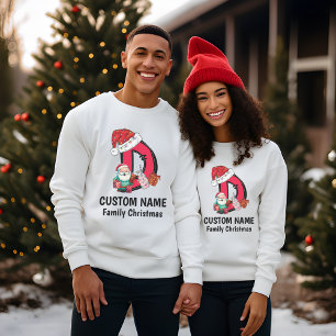 Monogrammed Family Christmas Personalise With Name T-Shirt