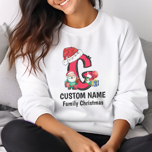 Monogrammed Family Christmas Personalise With Name T-Shirt