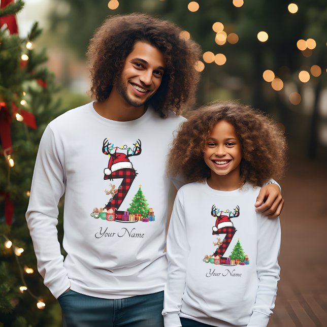 Monogrammed Family Christmas Personalise With Name T-Shirt (Creator Uploaded)