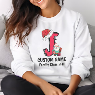 Monogrammed Family Christmas Personalise With Name T-Shirt
