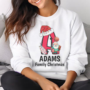 Monogrammed Family Christmas Personalise With Name T-Shirt