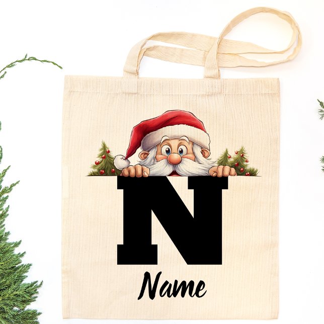 Monogrammed Family Christmas Personalised Santa Tote Bag (Creator Uploaded)