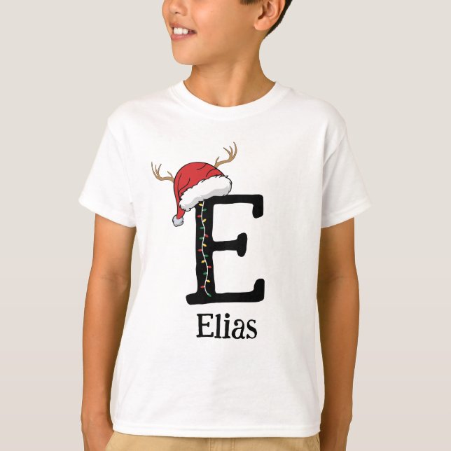 Monogrammed Family Christmas Personalize With Name T-Shirt (Front)