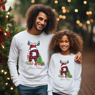Monogrammed Family Christmas Personalize With Name T-Shirt