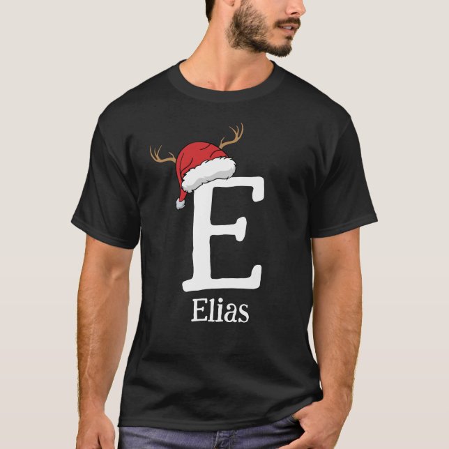 Monogrammed Family Christmas Personalize With Name T-Shirt (Front)