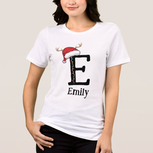 Monogrammed Family Christmas Personalize With Name Tri-Blend Shirt (Front)