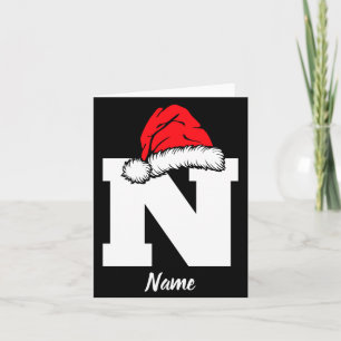 Monogrammed Family Christmas With Name Card