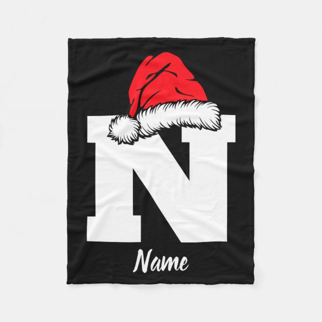 Monogrammed Family Christmas With Name  Fleece Blanket (Front)