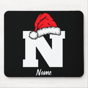 Monogrammed Family Christmas With Name Mouse Pad