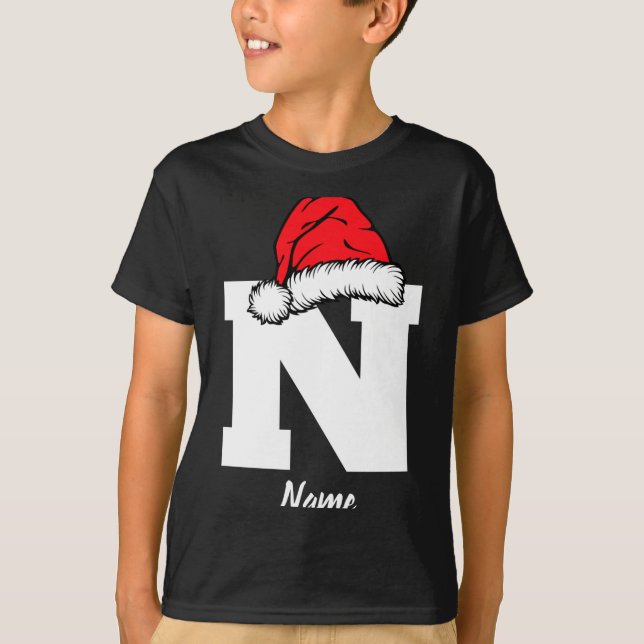 Monogrammed Family Christmas With Name  T-Shirt (Front)
