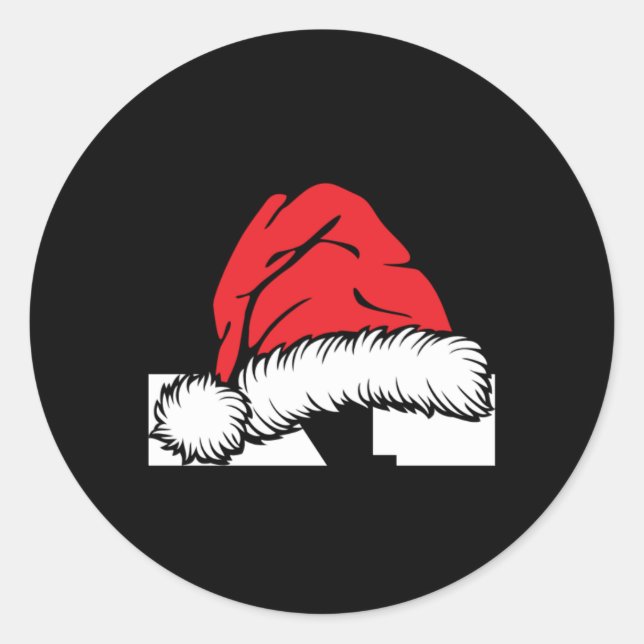 Monogrammed Family Christmas With Name T Shirt  Classic Round Sticker (Front)