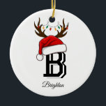Monogrammed Family Name Santa Claus Christmas  Ceramic Tree Decoration<br><div class="desc">Monogrammed Family Name Santa Claus Christmas</div>