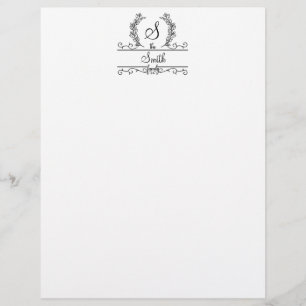 Monogrammed Family Name Script Letterhead