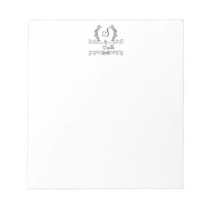 Monogrammed Family Name Script Stationary Notepad