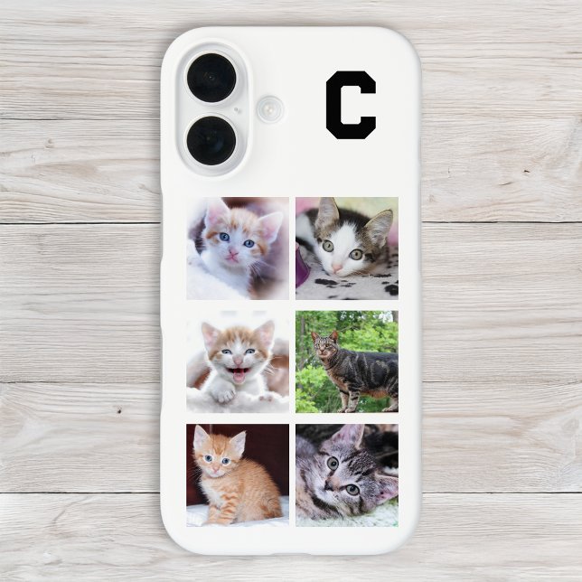 Monogrammed Family Pet 6 Square Photo Collage Case-Mate iPhone Case (Monogrammed Family Pet 6 Square Photo Collage Case-Mate iPhone Case)