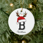Monogrammed Family Santa Claus Christmas  Ceramic Tree Decoration<br><div class="desc">Monogrammed Family Santa Claus Christmas</div>
