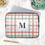 Monogrammed Farmhouse Colourful Vintage Plaid Laptop Sleeve<br><div class="desc">Step up your farmhouse style with our Monogrammed Vintage Plaid laptop sleeve . Personalise your tech in retro fashion!</div>