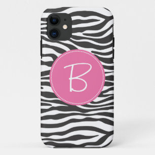 Monogrammed Fashion Zebra Print iPhone 11 Case