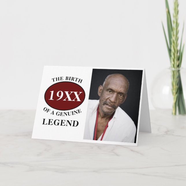 Monogrammed Father Birthday Legend Photo Template (Front)