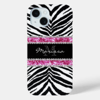 Monogrammed Faux Glitter Bling Rhinestone Girl's