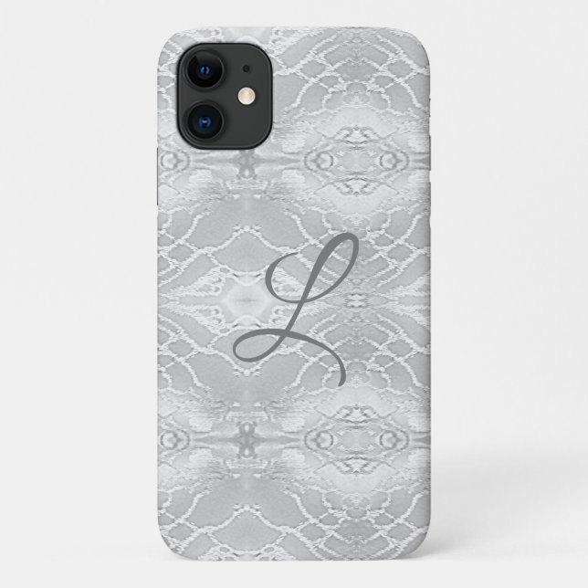 Monogrammed Faux Satin Case-Mate iPhone Case (Back)