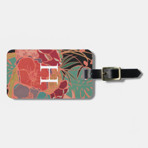 Monogrammed Floral Bohemian Vintage Luggage Tag