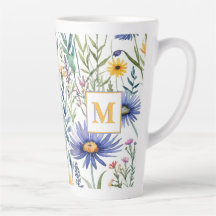 Monogrammed Floral Botanical Wildflowers Pretty