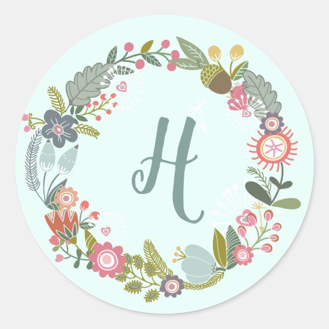 Monogrammed Floral Envelope Seal (Front)