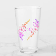 Monogrammed Floral Glass Tumbler