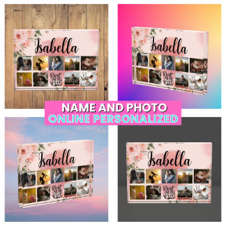 Monogrammed Floral Photo Collage For Mother's