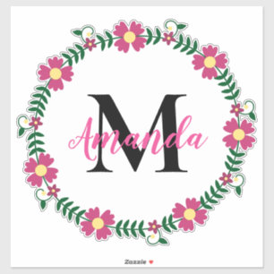 Monogrammed Floral Wreath