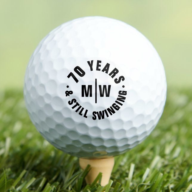 Monogrammed Funny 70th Birthday Golf Balls (Monogrammed Funny 70th Birthday Golf Balls)