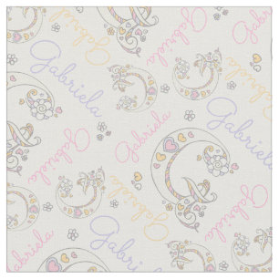 Monogrammed Gabriela name and letter G fabric