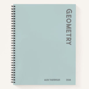 Monogrammed Geometry simple modern look blue Notebook