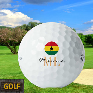 Monogrammed Ghanian Flag & Ghana Golf Balls