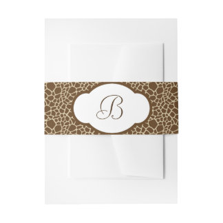 Monogrammed Giraffe Pattern Invitation Belly Band