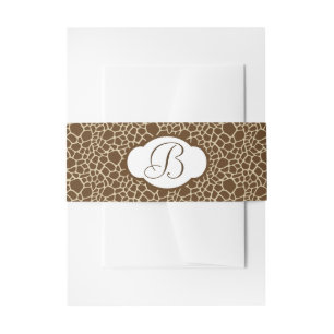 Monogrammed Giraffe Pattern Invitation Belly Band