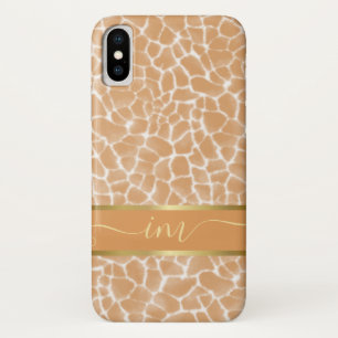 Monogrammed Giraffe Skin Vintage Watercolor Case-Mate iPhone Case